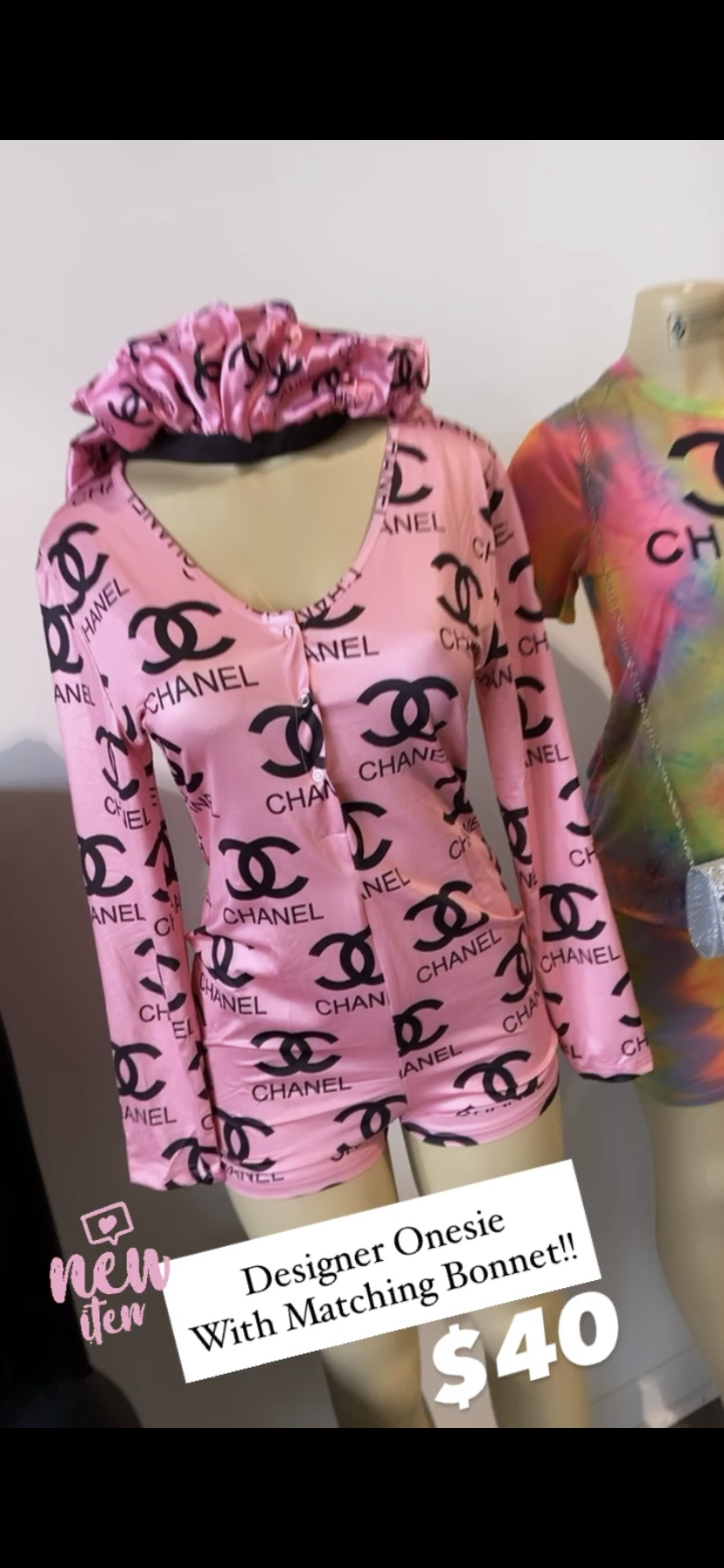 Chanel Bonnet/Onesie Set | Nails By Cosmopinup